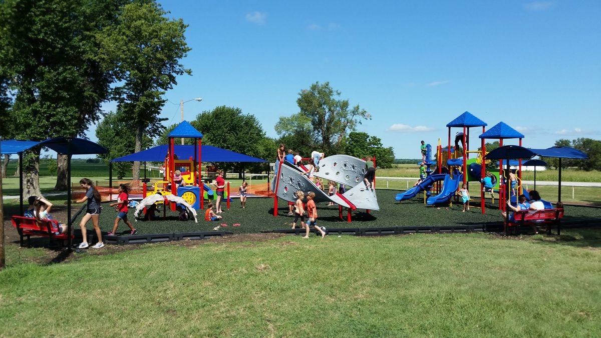 70 kids on the new playground (2)